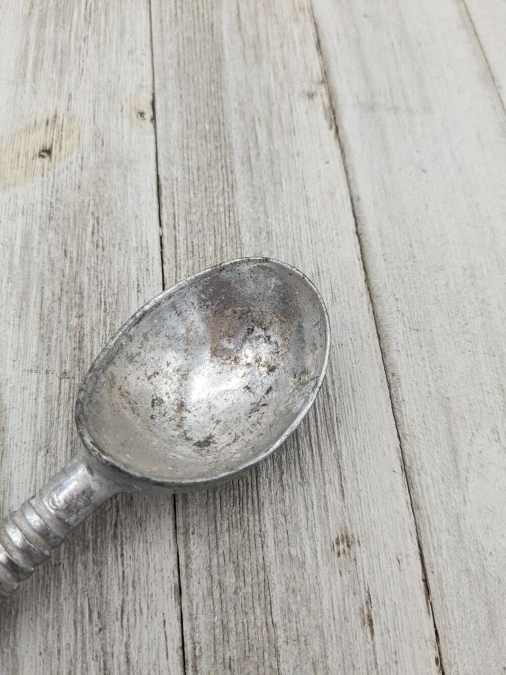 Metal Ice Cream Scoop Vintage Metal Ribbed 6 3/4" - Picture 2 of 7
